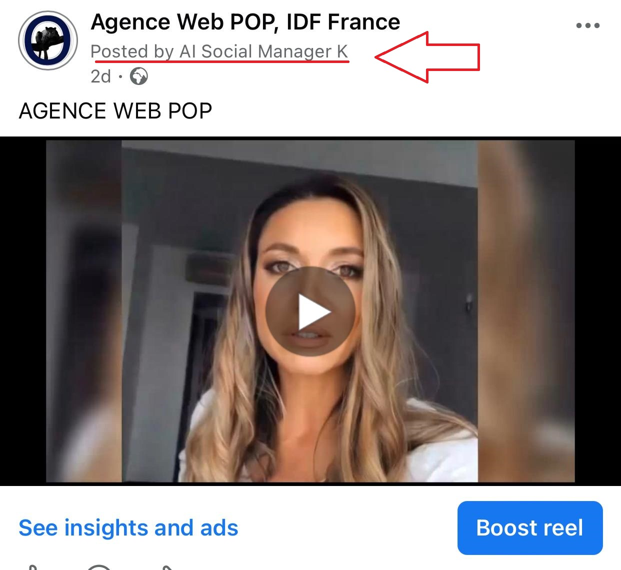 Facebook Business Page — Vidéo + texte