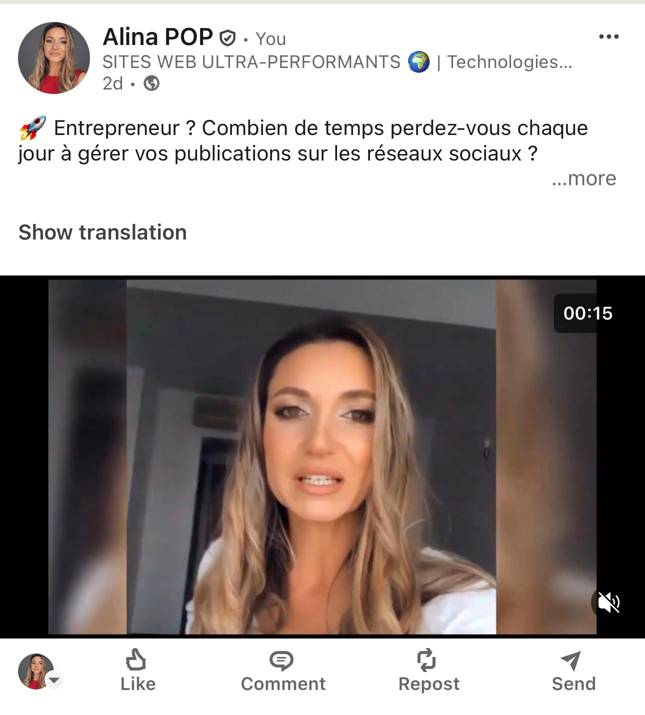 LinkedIn — Profil personnel & Page Entreprise — Vidéo + texte